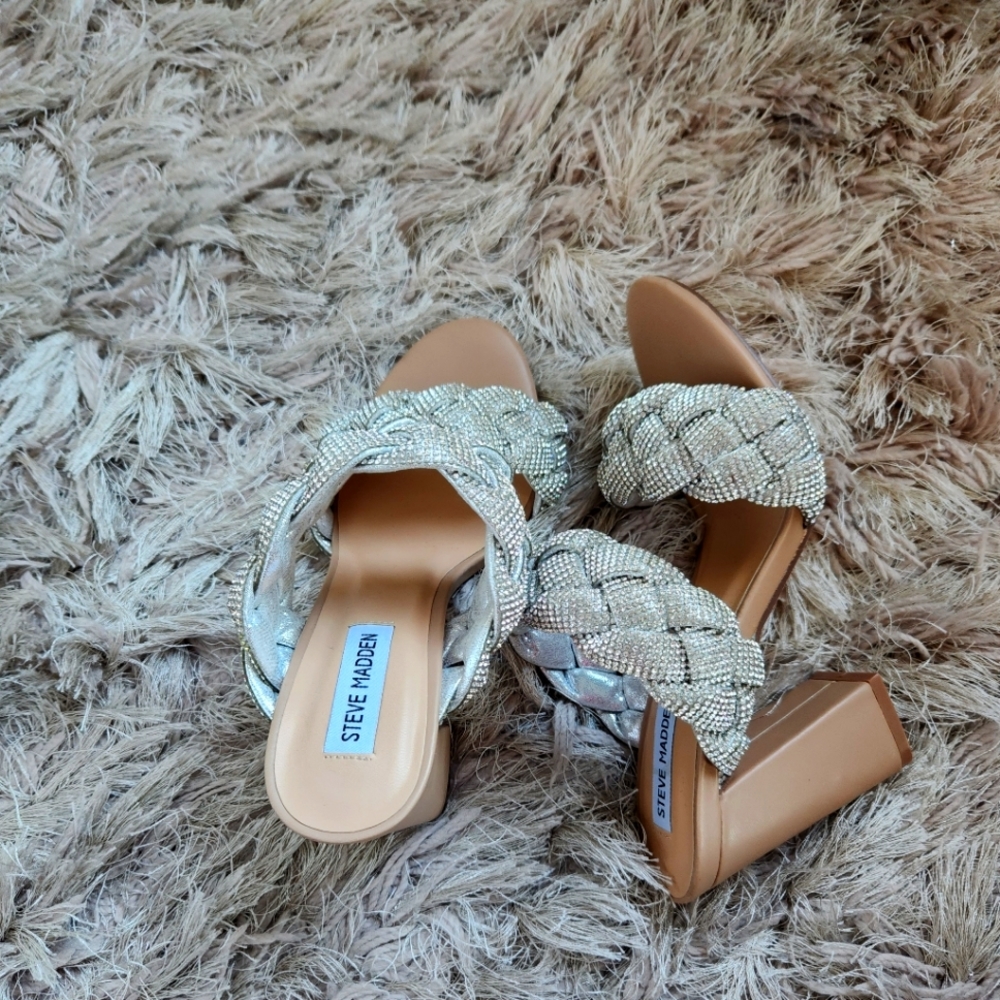 SM braided rhinestone heels